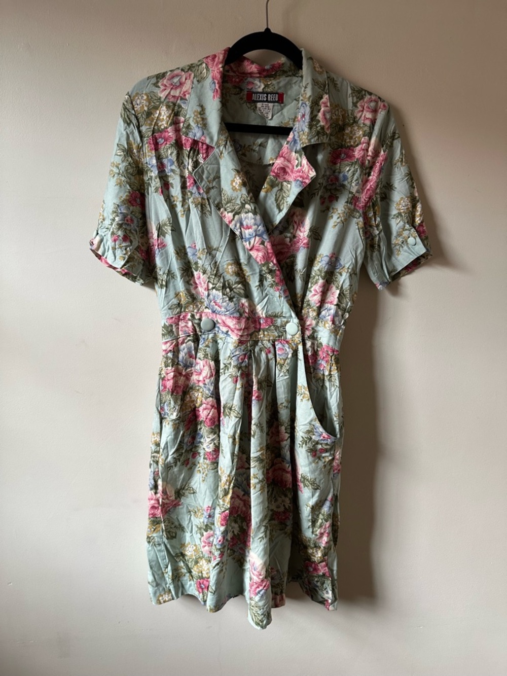 Vintage 90s Alexis Reed Floral Cottagecore Romper Rayon
